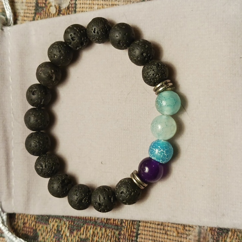 Elevated Faith lava & stone bracelet